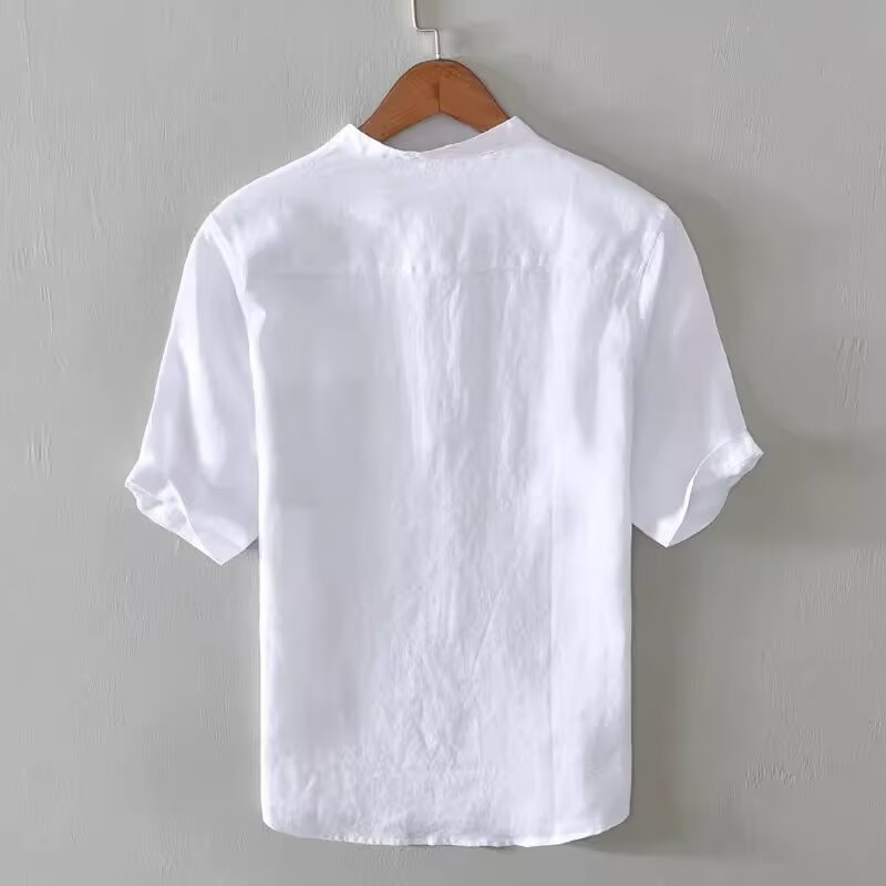 Men's Oversized Casual Shirt Breathable Modal Blend Minimalist_voghion.com