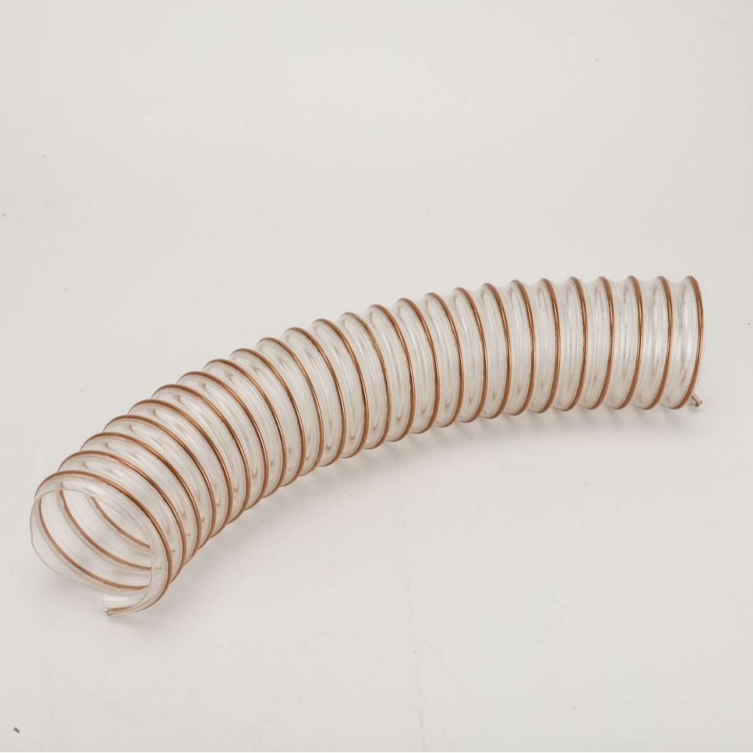 厂家PU聚氨酯铜钢丝软管伸缩透明波纹软管雕刻机吸尘管pu钢丝软管