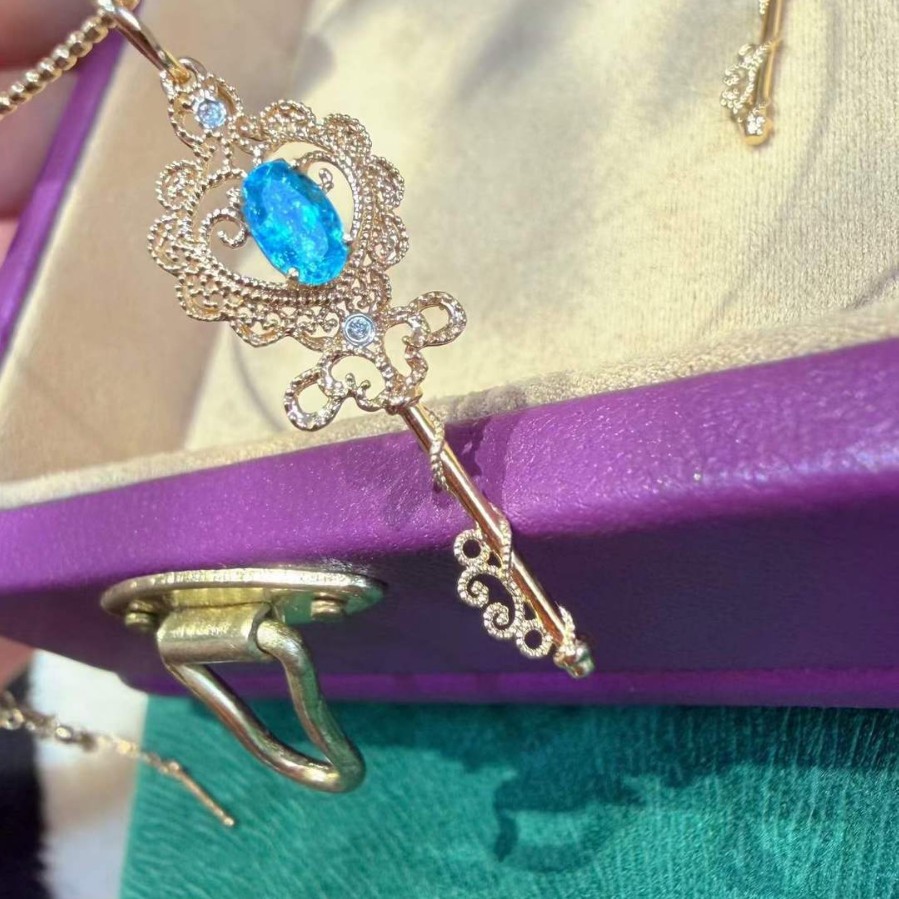 Paraiba Pendant Ruby Women's Accessories Versatile Jewelry Jewelry Company Jewelry Design Y1942