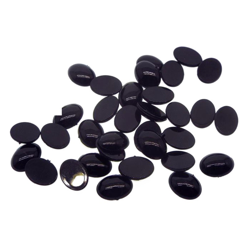 Muñeca oso de peluche de juguete DIY Accesorios negro oval sin pies pasta plana ojos negro frijol ojo Accesorios