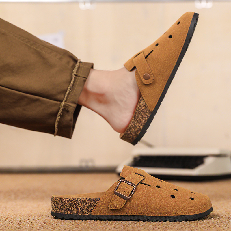 Birkenstock ハーフスリッパ メンズ 夏 お出かけ カジュアル 大きいサイズ 47 ワークサンダル オフィス 滑り止め コルクつま先サンダル|undefined