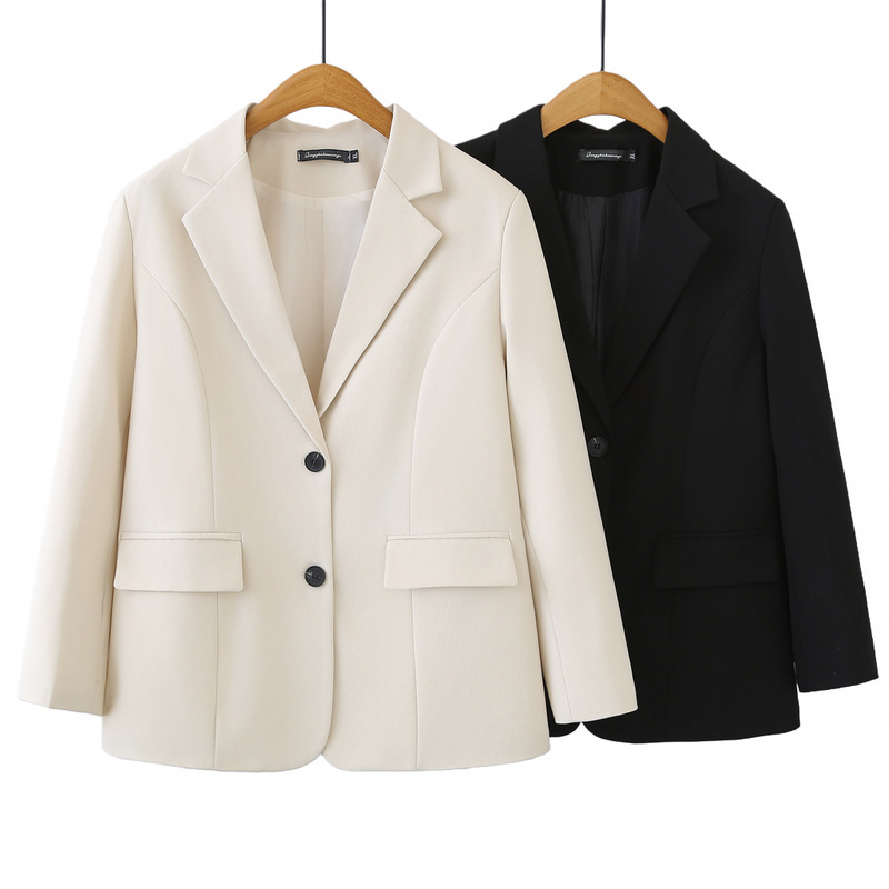 2025 Spring Plus Size Women's Blazer Cardigan Long Sleeve Top Versatile Slimming Jacket Korean Style for Plus Size Women Blazer 2603