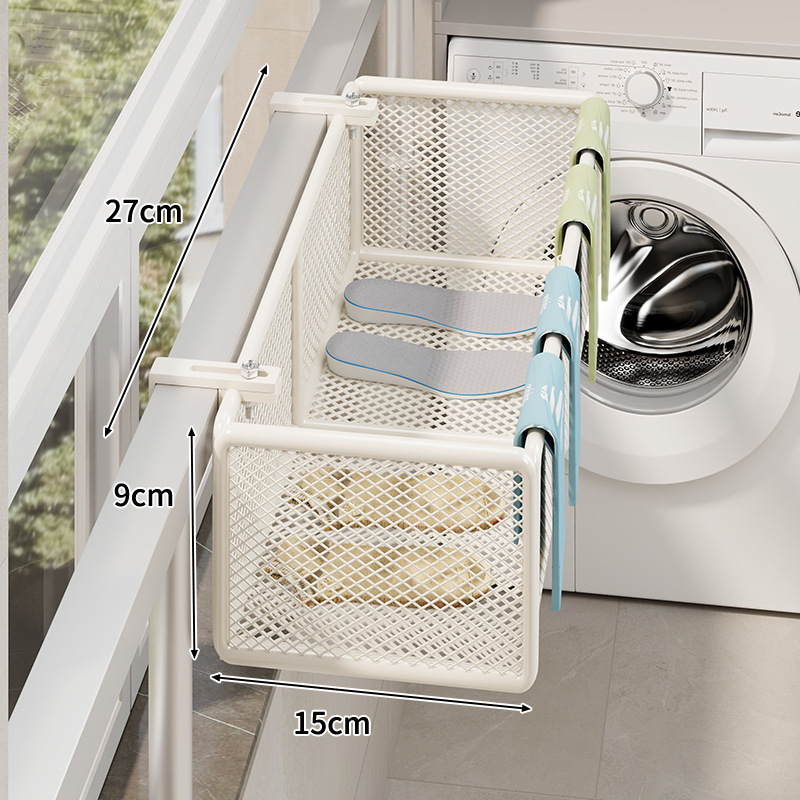 Tendedero Colgante de Balcón de Hierro con Gancho Ajustable para Ventana y Barandilla image 13