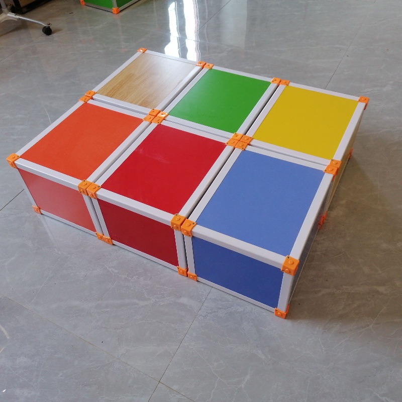 School kindergarten music classroom special multi-functional hexahedral music stool color building block stool manufacturers produced
