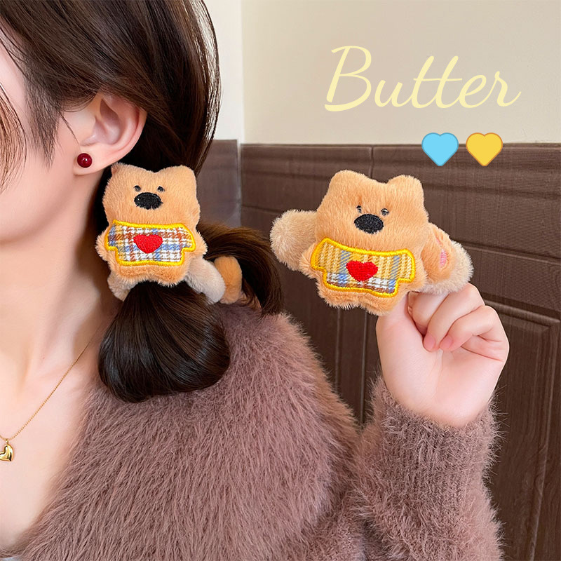 Snow Bear Cute Bear Stuffed Hair Clip Women's Back of Head Large Clip Headwear Duckbill Clip 2025 Autumn and Winter
