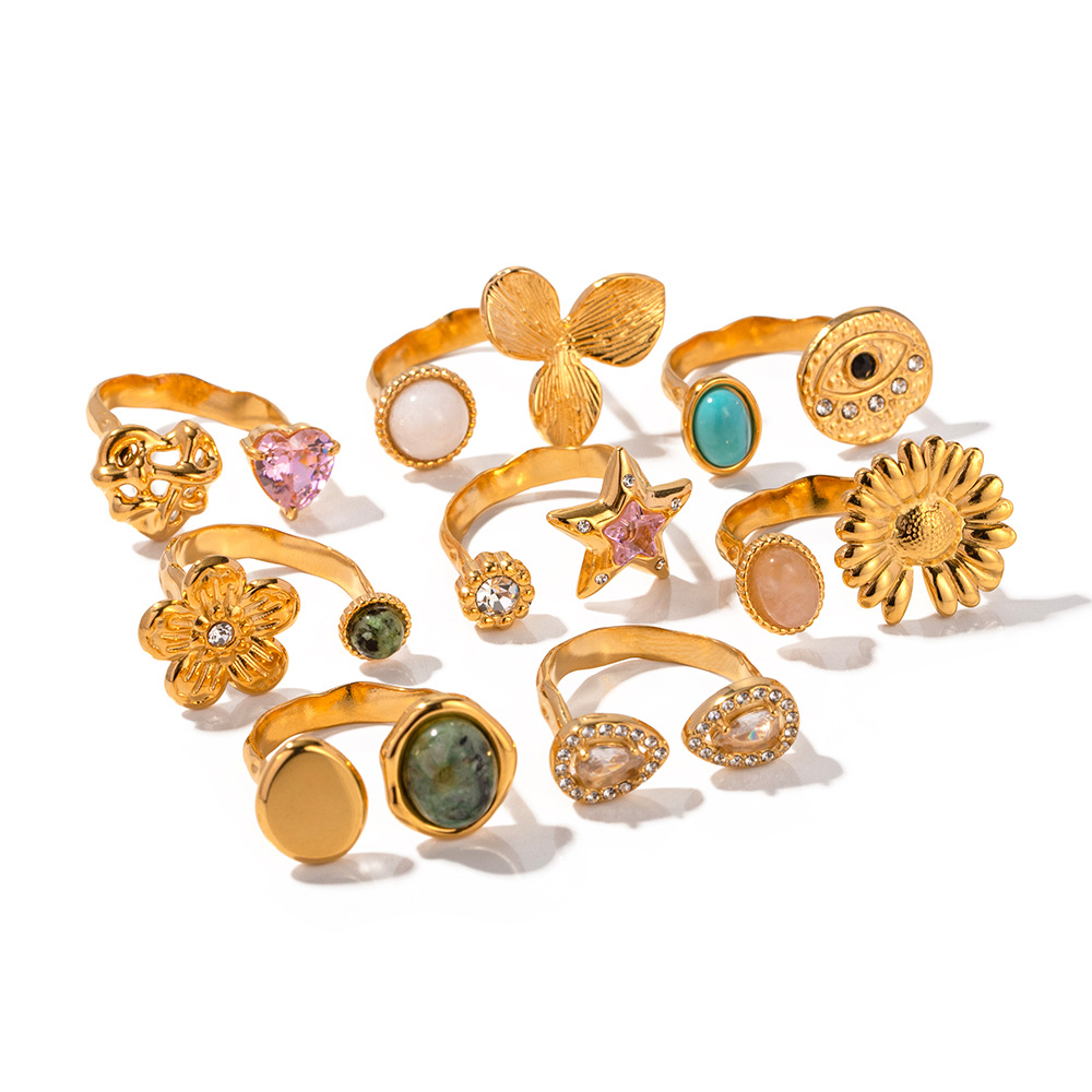 Francés retro nicho de titanio anillo abierto de acero de alto sentido femenino Europa y los Estados Unidos color Joker anillo de joyería al por mayor image 7