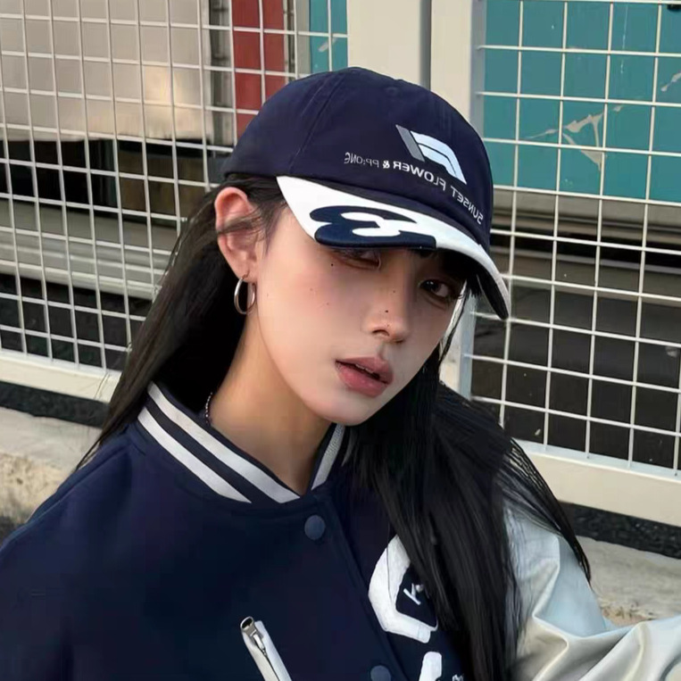 2025新款美式潮牌小众设计棒球帽女夏季大头围字母刺绣鸭舌帽子男|undefined
