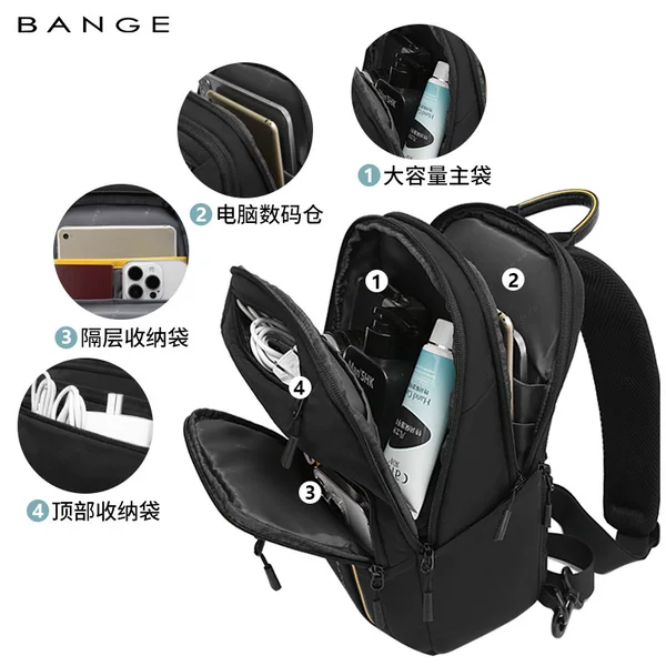 Bange New Men's Chest Bag Crossbody Bag Shoulder Bag Versatile Casual Travel High-End Men's Chest Bag