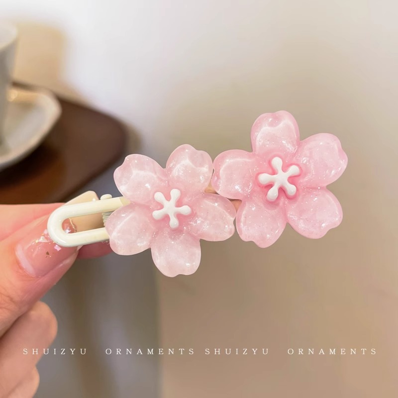 Horquilla de color dopamina, clip de pico de pato de cabello roto coreano femenino, horquilla de sentido avanzado y2k, clip lateral con flequillo, tocado