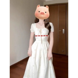Gentle Breastfeeding dress Summer Outfit Hot Mom Square Collar Short-sleeved Floral Dress for Late Production Period