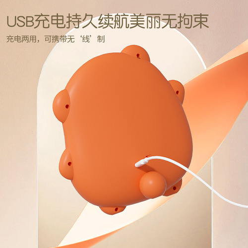 Lazy Bear Mirror with LED Lighting, Home Vanity Mirror, Desk Vanity Mirror for Dorms, Makeup Mirror with LED Light for Girls