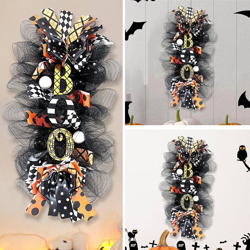 国境を越えたハロウィーン花輪門掛花輪鬼節スリルカボチャ花輪門牌庭装飾ストラップ|undefined