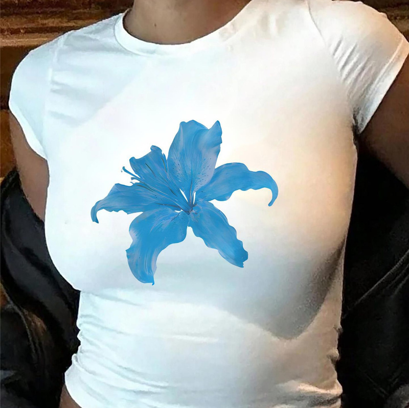 Qiduo temu Amazon Fashion Casual Short-sleeved Letter Printed T-shirt Y2K Summer Sweet Spicy Tight Short Top