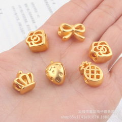 2022新品越南沙金皇冠diy配件 蝴蝶結草莓手鍊頭飾材料飾品配件批