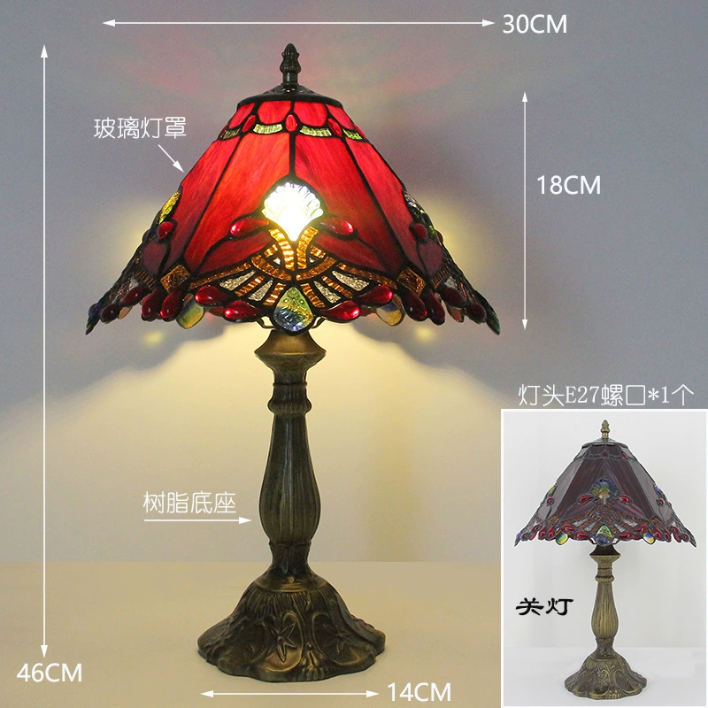 Retro table lamp for bed, lantern, creative villa for hotel