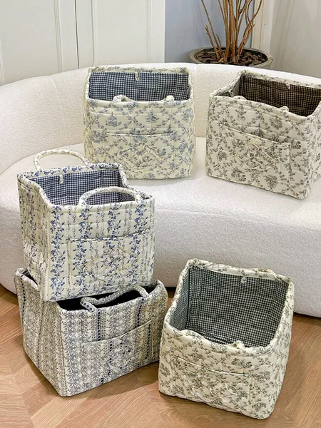 French Vine Floral Dirty Clothes Basket Large Capacity High-Value Household Storage Basket Lightweight Portable Storage Storage Basket