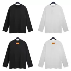 High Version Lujia 25 Autum New Logo Stereo Embossed Casual Simple Men's and Women's Luxury Trendy L Long-Sleeved T-Shirt