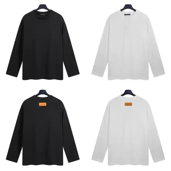 High Version Lujia 25 Autum New Logo Stereo Embossed Casual Simple Men's and Women's Luxury Trendy L Long-Sleeved T-Shirt