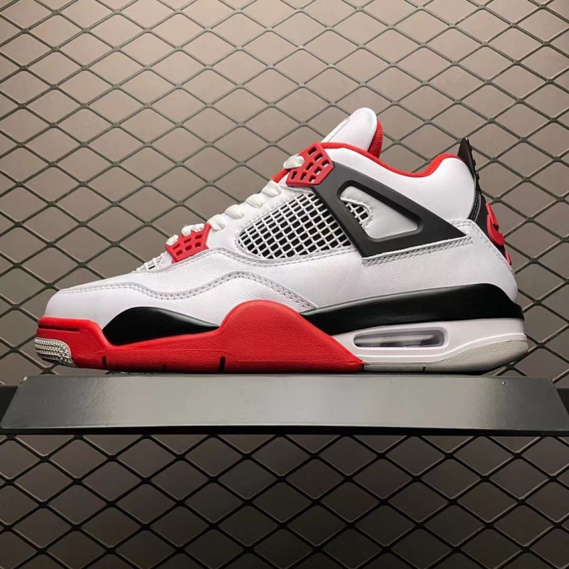 Aj4 농구화 화이트 블랙 레드