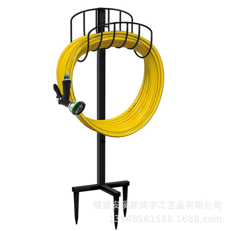 铁博汇户外庭院花园别墅软管水枪支架 铁艺水管架装饰园艺插件