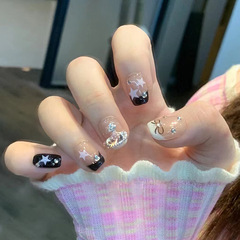 夏季新品穿戴甲片短款 少女學生穿戴式指甲貼片 美甲甲片成品批發