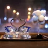 Blue diamond swan+blue and white ball+diamond pad