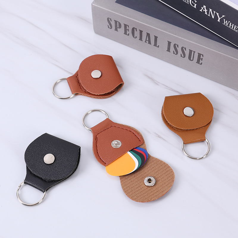 Pu Leather Pick Clip Pick Bag Keychain Pick Bag Pick Box Guitar Pick Bag Multi-Color Selection
