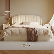 木月北欧床现代简约双人床1.8米气动高箱储物收纳床带灯卧室婚床