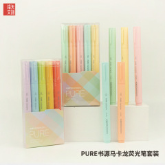 KACO PURE Book Source Macaron Highlighter Pen 5 Mixed Color Set Design Painting Color Pen Hand Account Tool