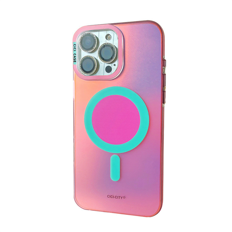 日韩撞色极光磁吸支架适用iPhone17苹果16ProMax/15/14手机壳新款|undefined