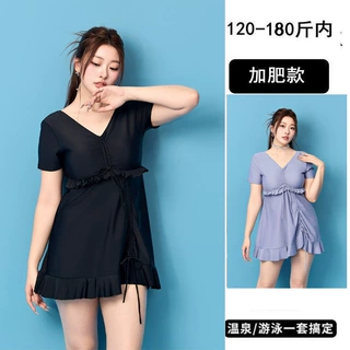 【七月亏本引流】促销大码泳衣女连体裙式遮肚显瘦保守胖mm泳装