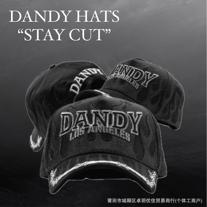 新款DANDY Hats棒球帽字母刺绣嘻哈帽调节帽时尚帽子 D-1|undefined