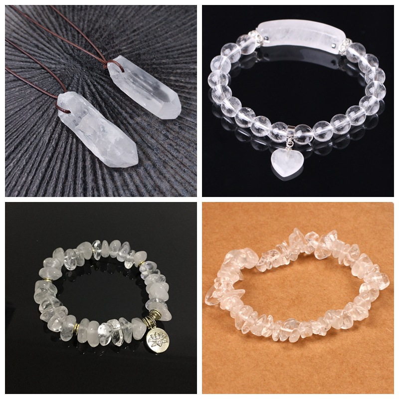 Natural White Crystal Glass Gravel Square Interface Cut Surface Diy Ornament Bead Accessories Jewelry Making Amazon display picture 6