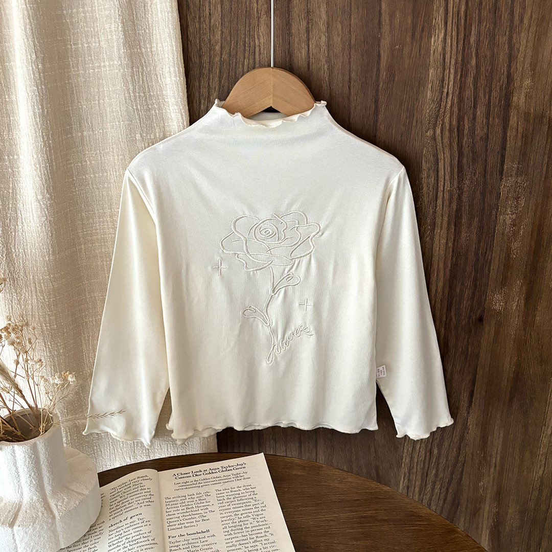 Camiseta de niñas camiseta de manga larga camiseta de bebé camiseta de manga larga camiseta de moda delgada camiseta de manga larga caliente