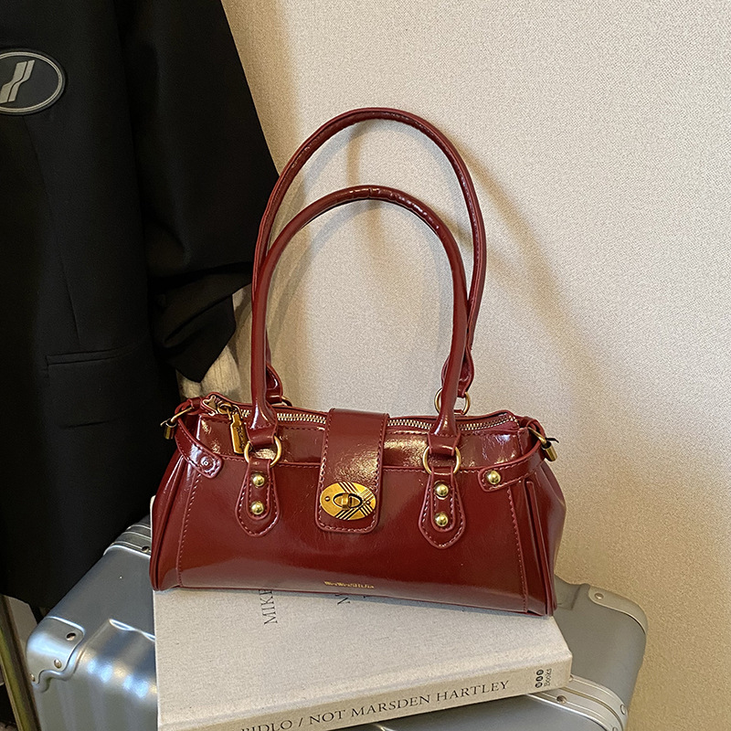 Premium Texture Retro Small Bag For Women 2026 New Fashion Versatile Single Shoulder Underarm Bag Commuter Handbag Baguette Bag - Thumbnail 7