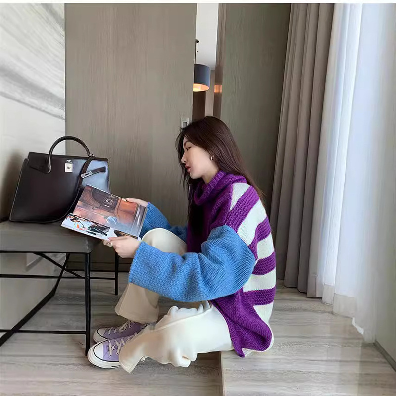 [in stock] VC raf wind can be worn back and back thick stick small roll neck sweater women's winter new thick top