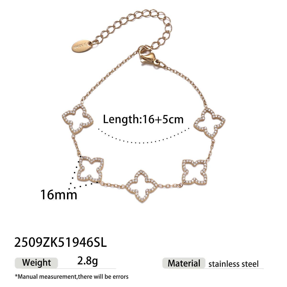 Alta Europa y los Estados Unidos joyas exquisitas de acero inoxidable diamante completo amor brazalete de cuentas hecha a mano in joyas de moda