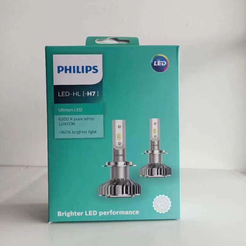Philips H1 Yao white light LEDH8H11H16 12v 20W brightening 160 car H4 far and near light fog bulb H7