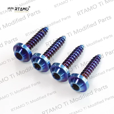 Motorcycle bumper – for VESPA modified grill - barbecue-grill-titanium-alloy-screws-blued-4-pieces