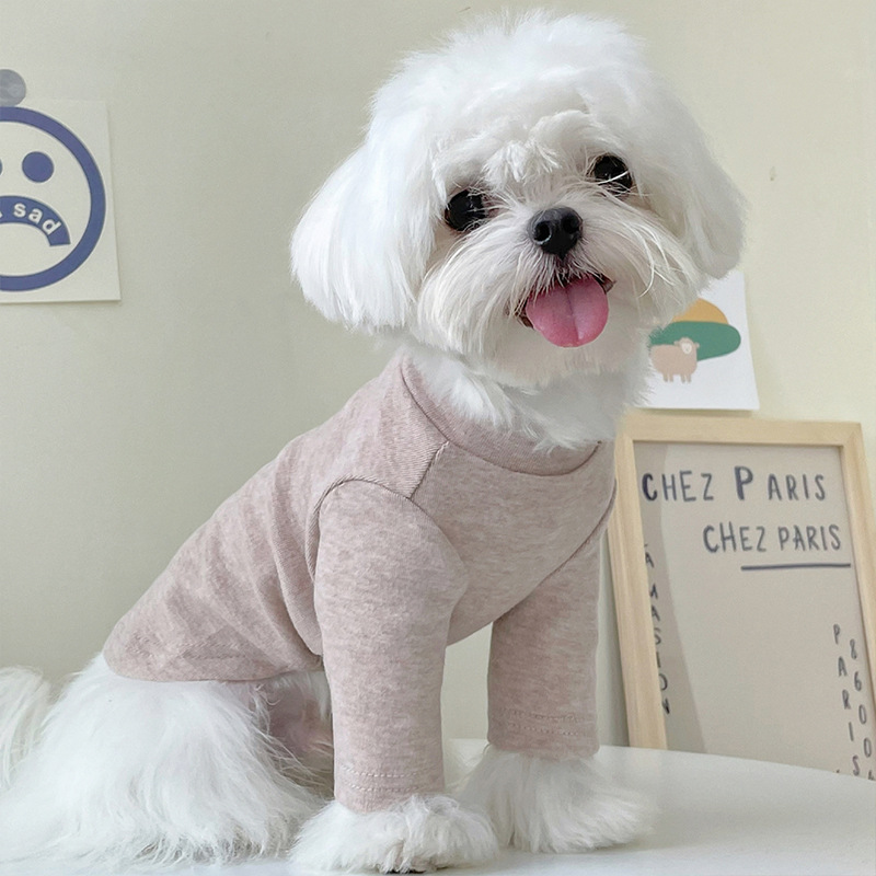 Nueva camisa de fondo para mascotas ropa de cachorro de peluche perro pequeño gato en casa primavera y otoño invierno transfronterizo AliExpress