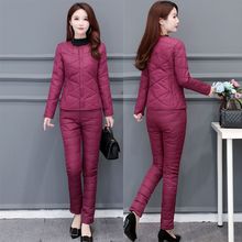 新款中老年女士羽绒服套装秋冬季妈妈修身保暖内胆套装加厚两件套
