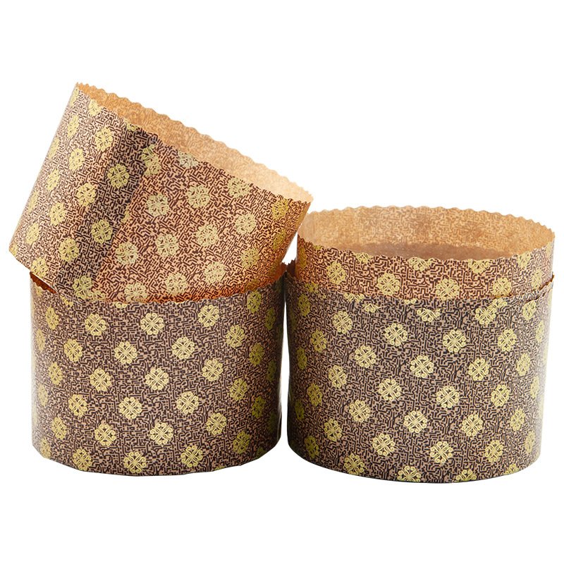 Taza de papel de pan de Navidad Panettone de pastel de gasa resistente a altas temperaturas de grado alimenticio Panettone