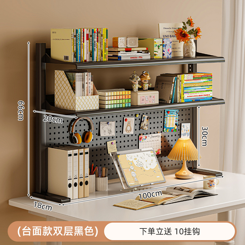 Estante de escritorio estante de escritorio estante de hierro forjado multicapa estante de exhibición para estudiantes
