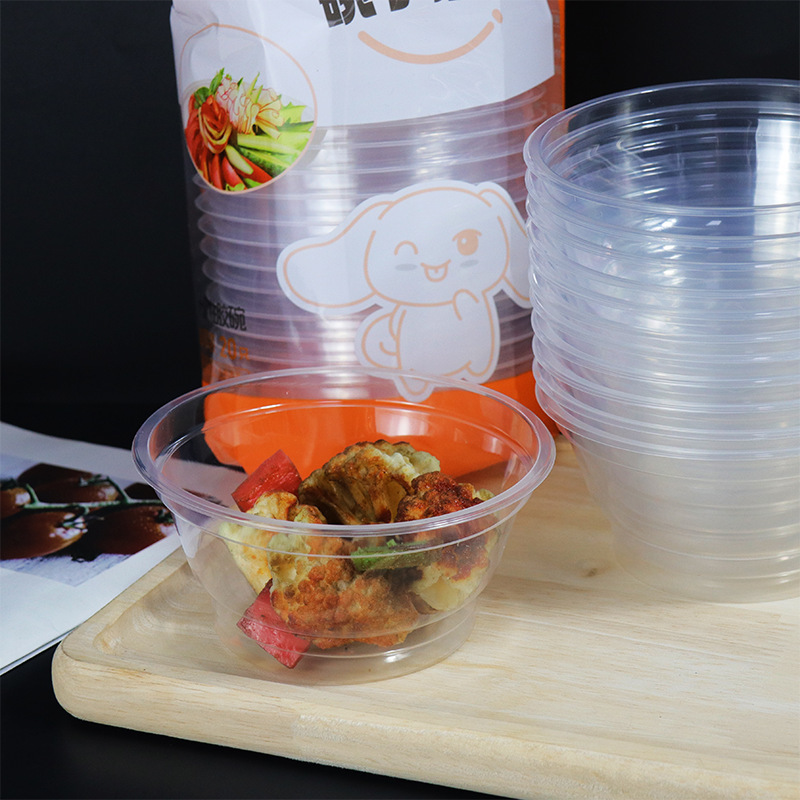 厚みのある使い捨て食器弁当箱家庭用スープボウル弁当箱箸漏れ防止プラスチックラウンド包装ファーストフードボウル卸売|undefined