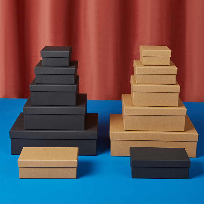 Heaven and Earth Cover Belt Gift Box Black Gift Box Exquisite Kraft Paper Box Exquisite Gift Packaging Paper Box