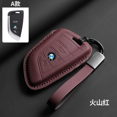 Male 530 Seven 2025 Bag 24, Car key bag - blade-3-button-same-color-as-the-original-car-volcano-red-sports-leather-cord