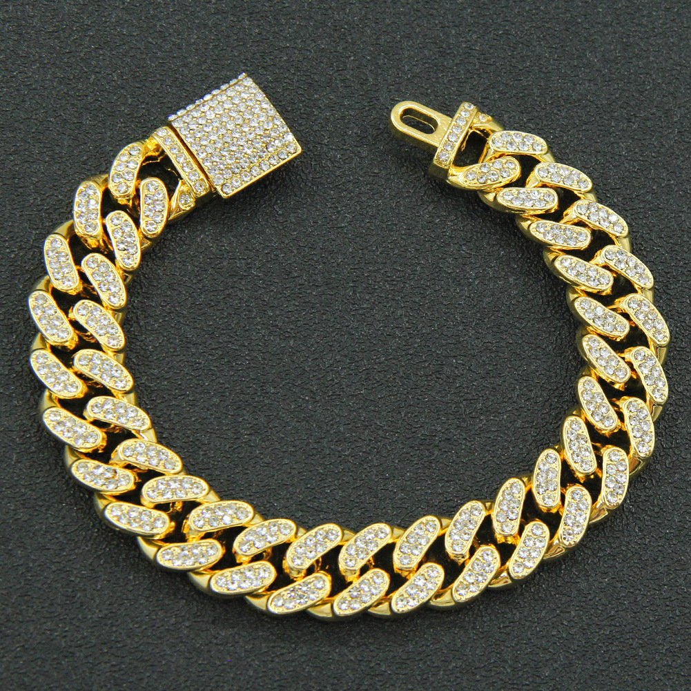 Hip-hop Geometric Alloy Diamond Men's Bracelets display picture 2