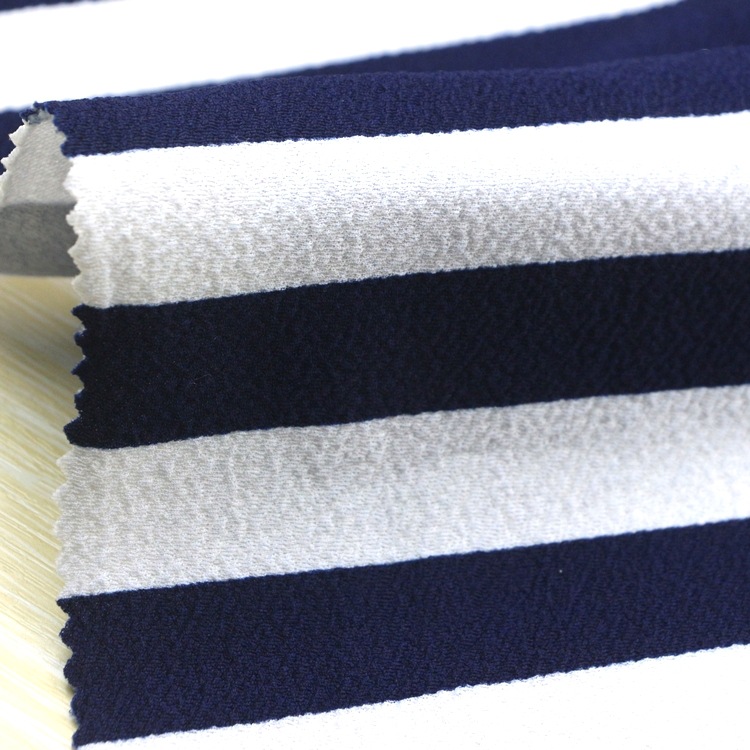 彩条印花涤纶氨纶弹力提花双面布空气层牛肚布起皱泡泡布服装面料