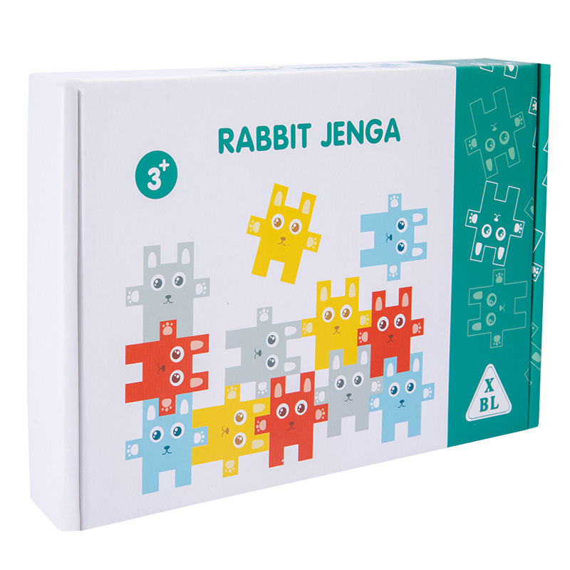 Conejo transfronterizo para niños balanceado de madera de ladrillos de madera de alta altura juegos de mesa de puzzle juguetes para padres e hijos para bebés image 6