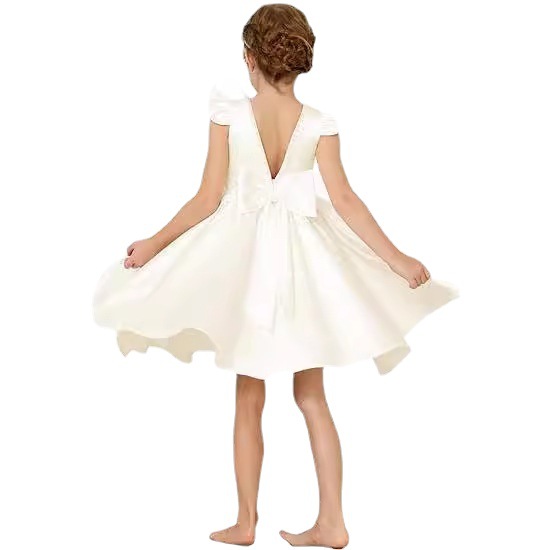 Elegantes Mädchenchorkleid – Satin-Kurzarmkleid für Klavierkonzerte und Geburtstagsfeiern (80-160 cm, 6 Farben)_voghion.com